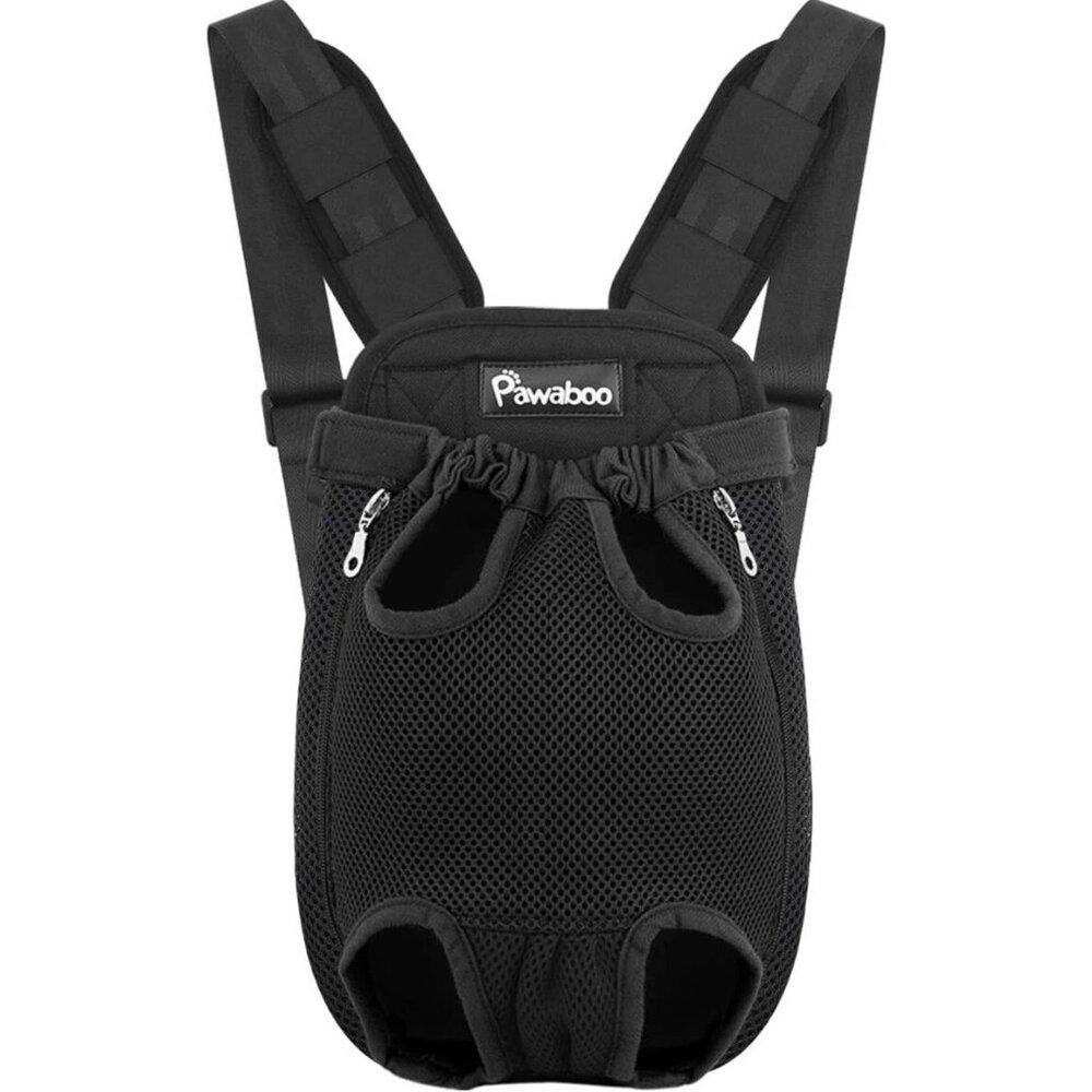 Pawaboo Size L 12-16 lb Front‎ Backpack DOG Carrier in Black Mesh